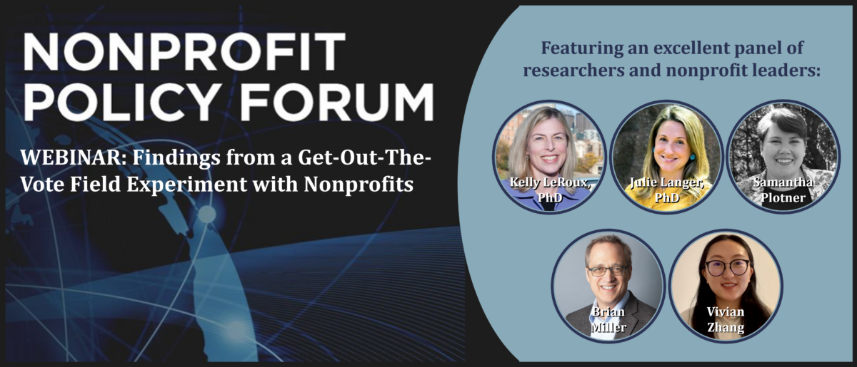 NPF’s first webinar discussed nonprofit get-out-the-vote (GOTV) initiatives.