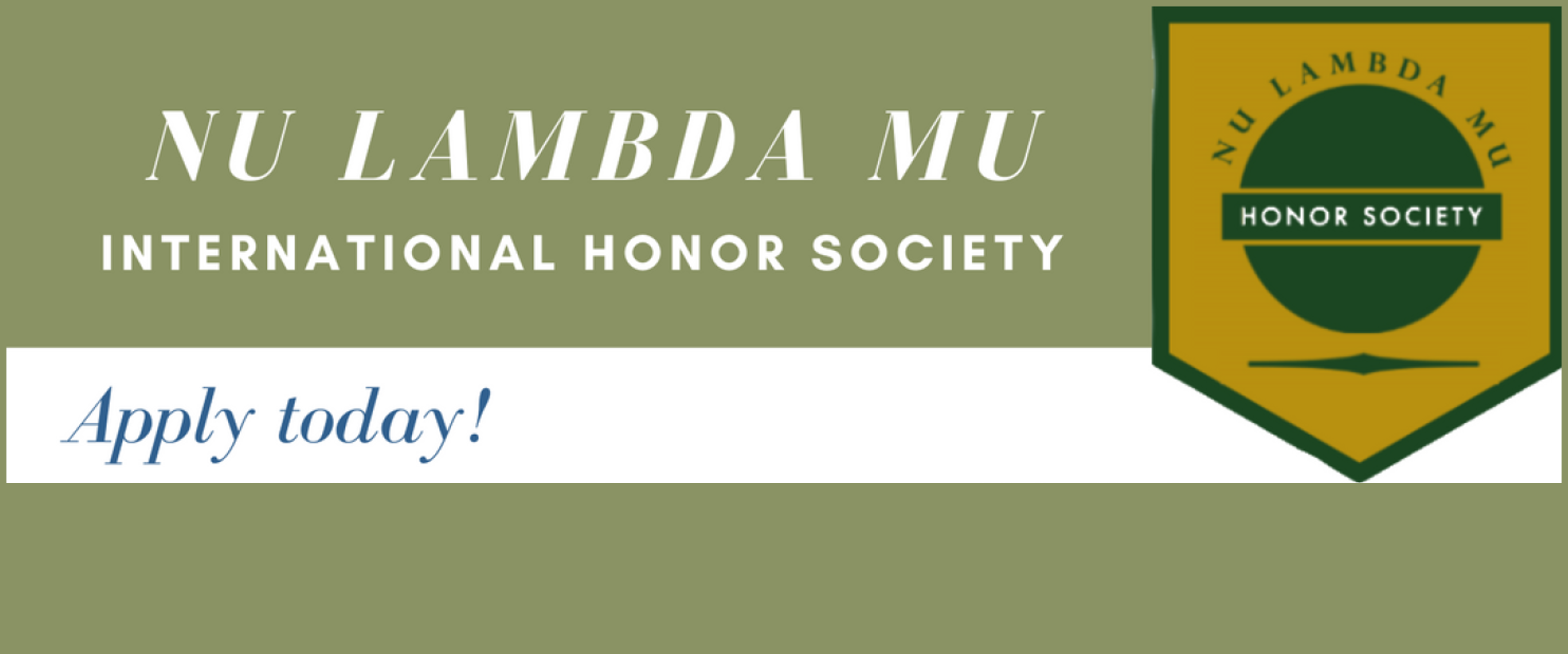 Applications for the Nu Lambda Mu international honor society are being accepted until April 21