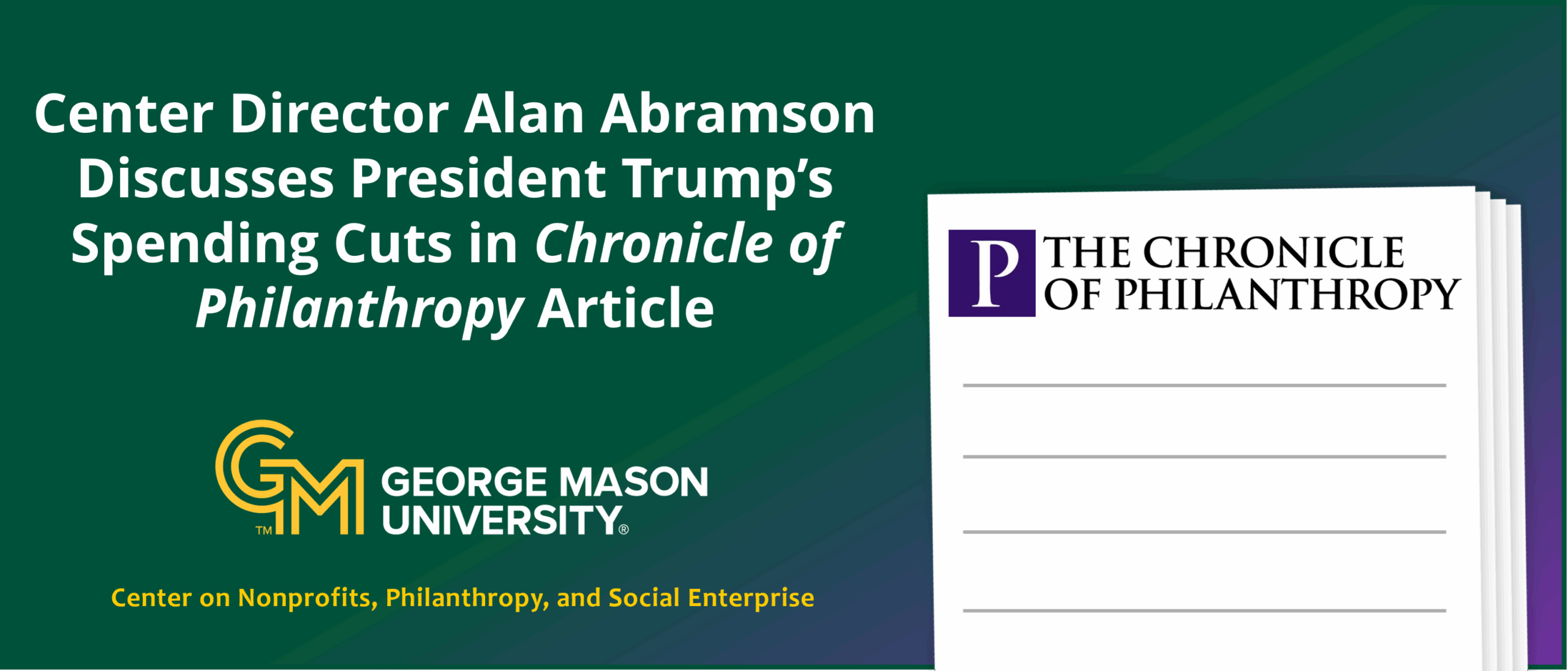 Center Director Alan Abramson Discusses President Trump’s Federal Spending Cuts in Chronicle of Philanthropy Article