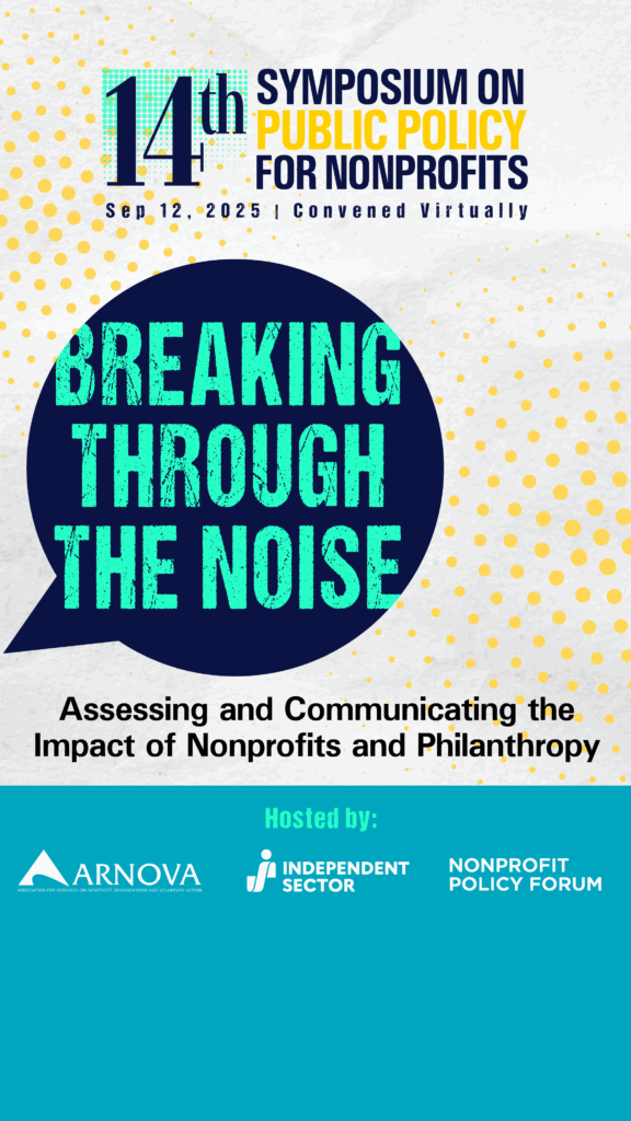 A flyer with information on the 14th Symposium on Public Policy for Nonprofits